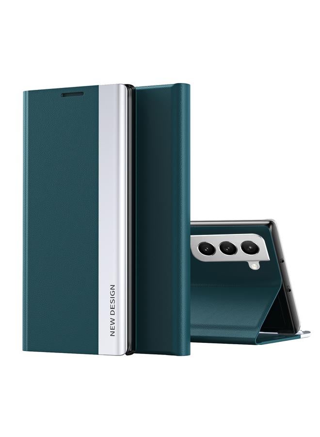 S-TOP Case For Samsung Galaxy S22+ 5G Side Electroplated Magnetic Ultra-Thin Horizontal Flip Leather Case with Holder - Image 1