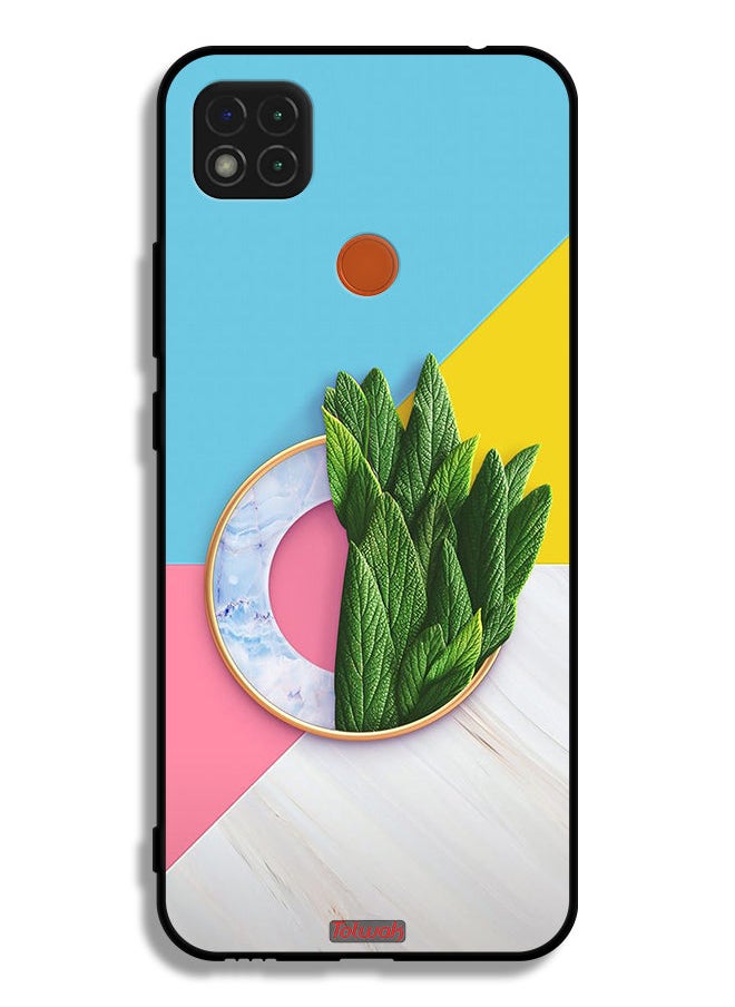 Tolwak Xiaomi Redmi 9C Protective Case Cover Leaves Abstract Pattern  - Image 2