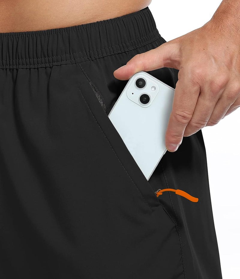 Mehrang Men's Ourdoor Comfort Fit Sports Shorts with Pockets | Quick Dry Workout Shorts for Men Gym Yoga and Running (in, Alpha, L, Black) - Image 4