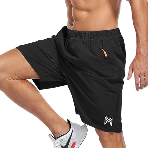 Mehrang Men's Ourdoor Comfort Fit Sports Shorts with Pockets | Quick Dry Workout Shorts for Men Gym Yoga and Running (in, Alpha, L, Black) - Image 3