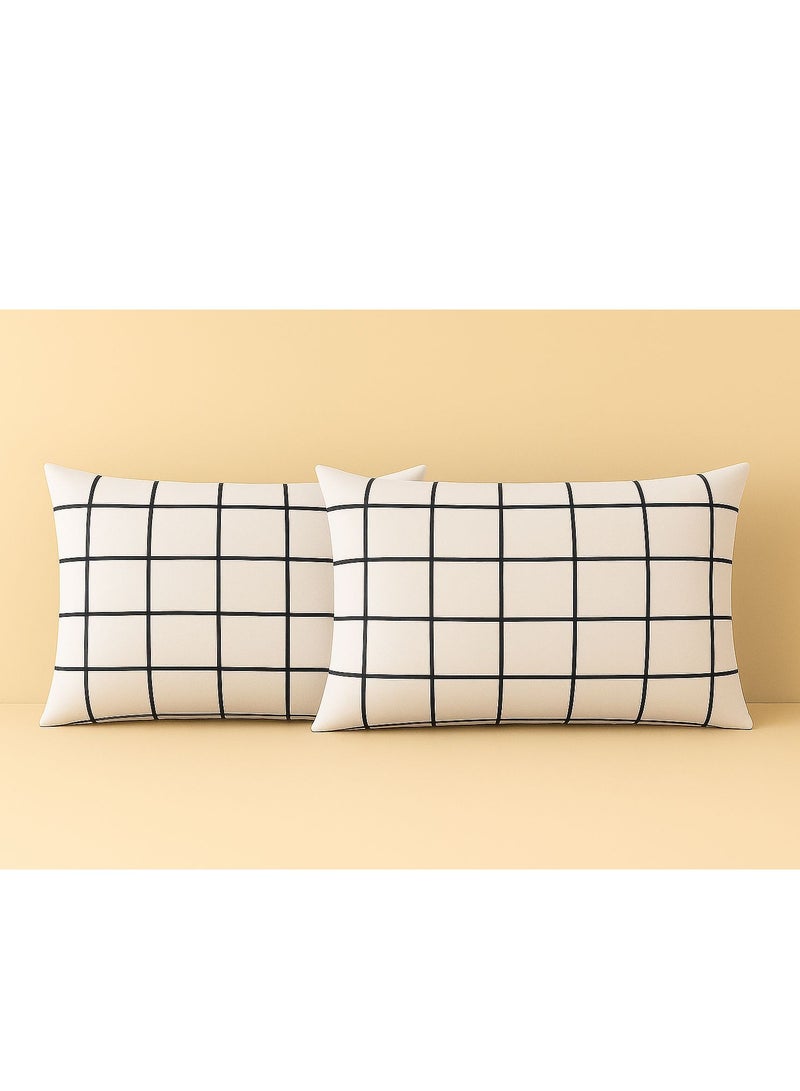 Yarlin-Pack of 2 Small Pillowcases 50*70 (Squares) Design