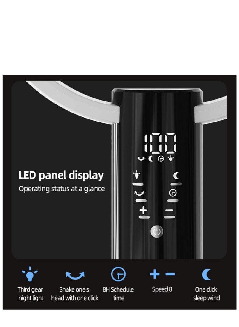 ELTRAZONE F5 Rechargeable Pedestal Fan, 3-in-1 Adjustable Height Standing Fan, Silent Air Circulation Fan with 5 Speeds, Remote Control, Energy-Saving Electric Fan with Timer for Home & Office – White - Image 5