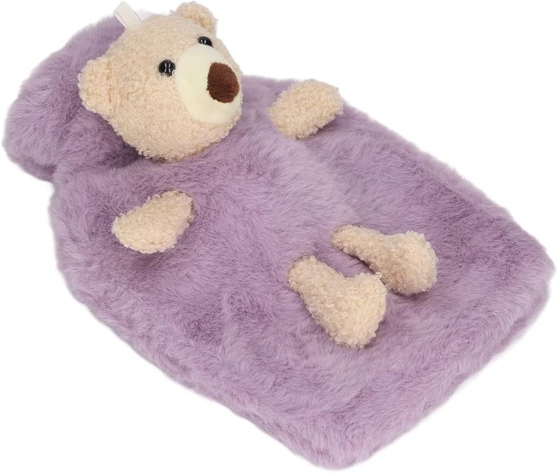 Purple Hot Water Bag 1000ml Cute Bear Design For Pain Relief And Muscle Relaxation - Image 4