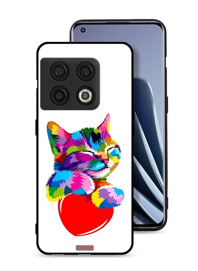 Tolwak OnePlus 10 Pro 5G Protective Case Cover Colourful Kitten - Image 1