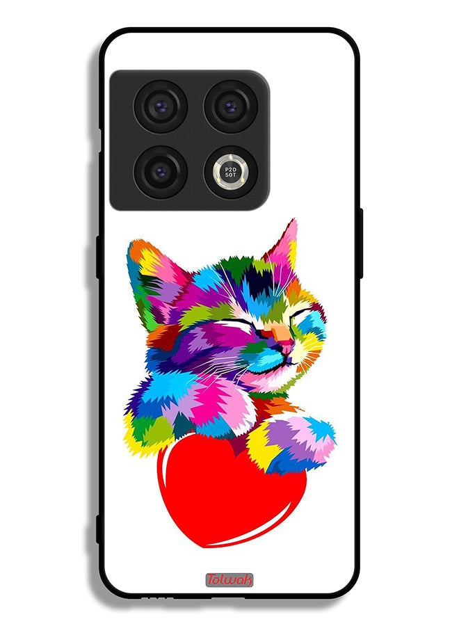 Tolwak OnePlus 10 Pro 5G Protective Case Cover Colourful Kitten - Image 2