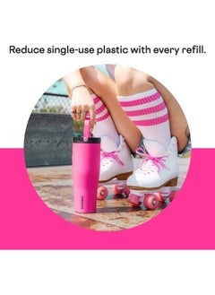 CORKCICLE Corkcicle Go Cup XL Insulated Tumbler with Lid and Straw, Dragonfruit, 30 oz – Reusable Water Bottle Keeps Beverages Cold for 12hrs – Cupholder Friendly Tumbler, Leak-Proof Design  - Image 5