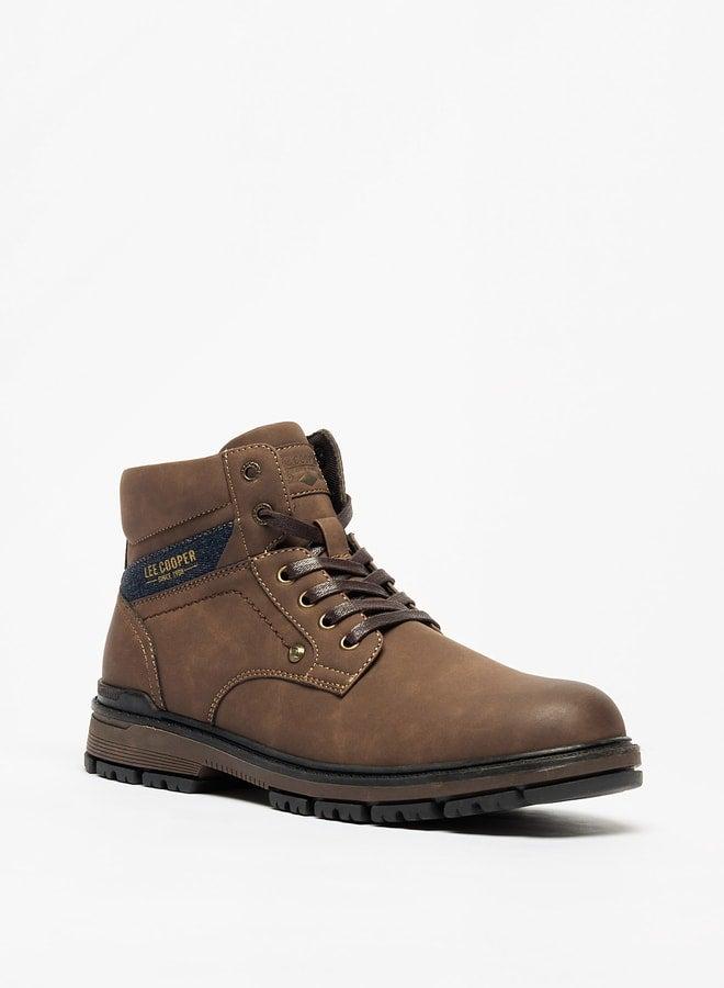 Lee Cooper Men's Solid Boots with Lace-Up Closure - Image 1