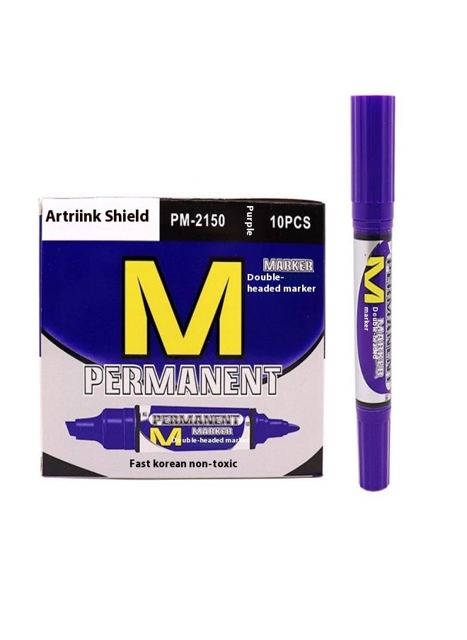 Artriink - Artriink SoulLife Large Capacity Double-Headed Marker Pens, Oil-Based, Waterproof, Quick-Drying, Set of 10, Ideal for Drawing, Outlining, and Shipping Labels - Image 1