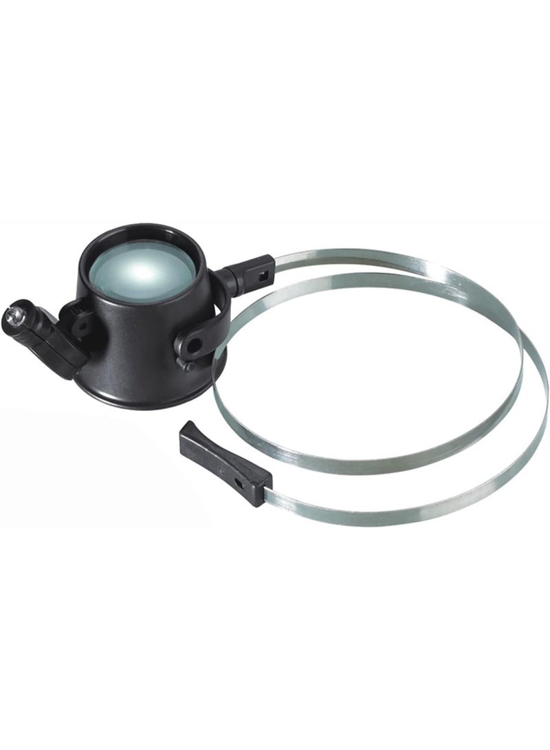 عدسة مكبرة مزودة بشريط رأس مزودة بإضاءة LED ونظارات مكبرة 15X مزودة بسماعة رأس ذات عين واحدة لإصلاح المكونات الإلكترونية الدقيقة والساعات UC43 - Image 3