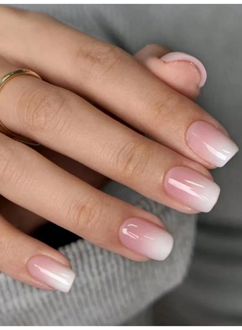 اظافر تركيب بتصميم مربع تحتوي العلبه على 24 ظفر مع مبرد اظافر و صمغ - Image 1