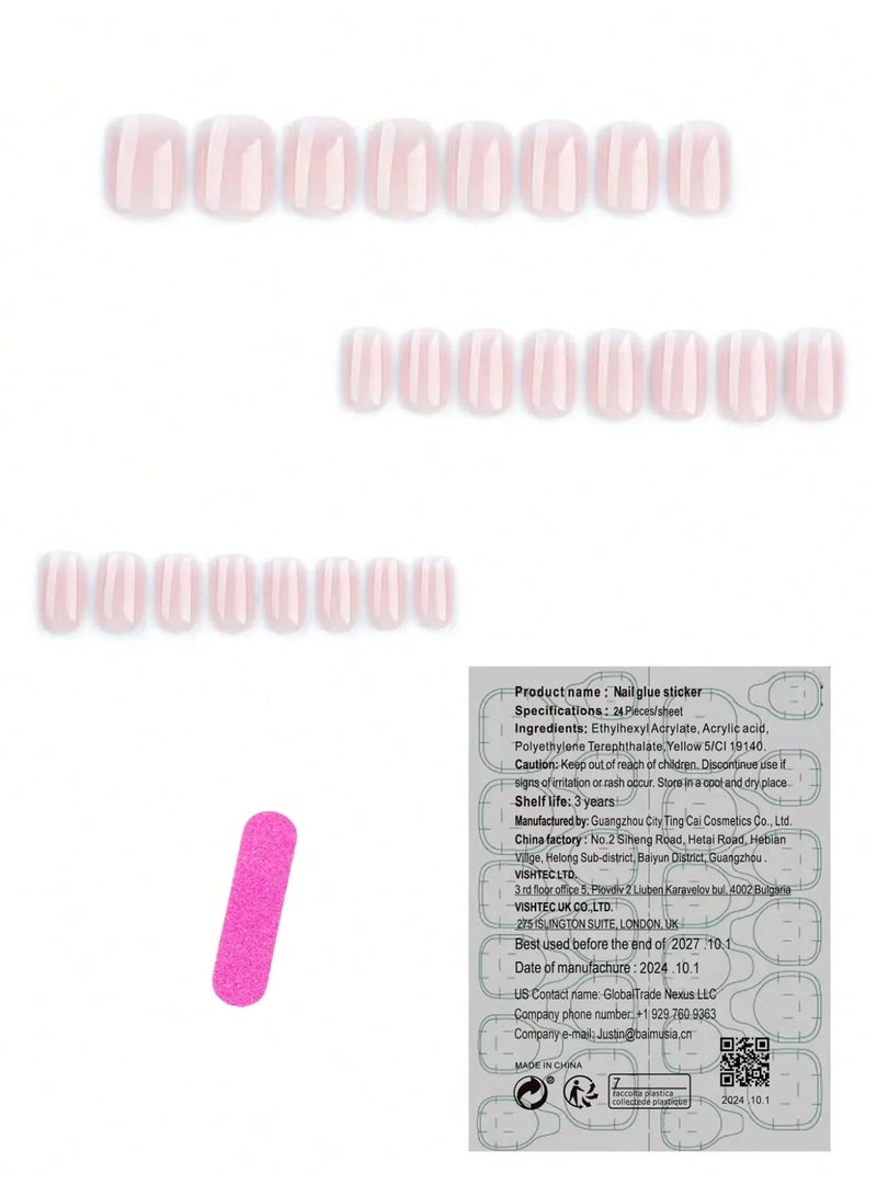 اظافر تركيب بتصميم مربع تحتوي العلبه على 24 ظفر مع مبرد اظافر و صمغ - Image 4