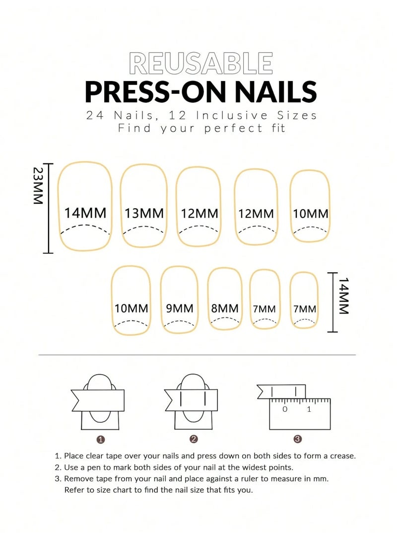 اظافر تركيب بتصميم مربع تحتوي العلبه على 24 ظفر مع مبرد اظافر و صمغ - Image 5