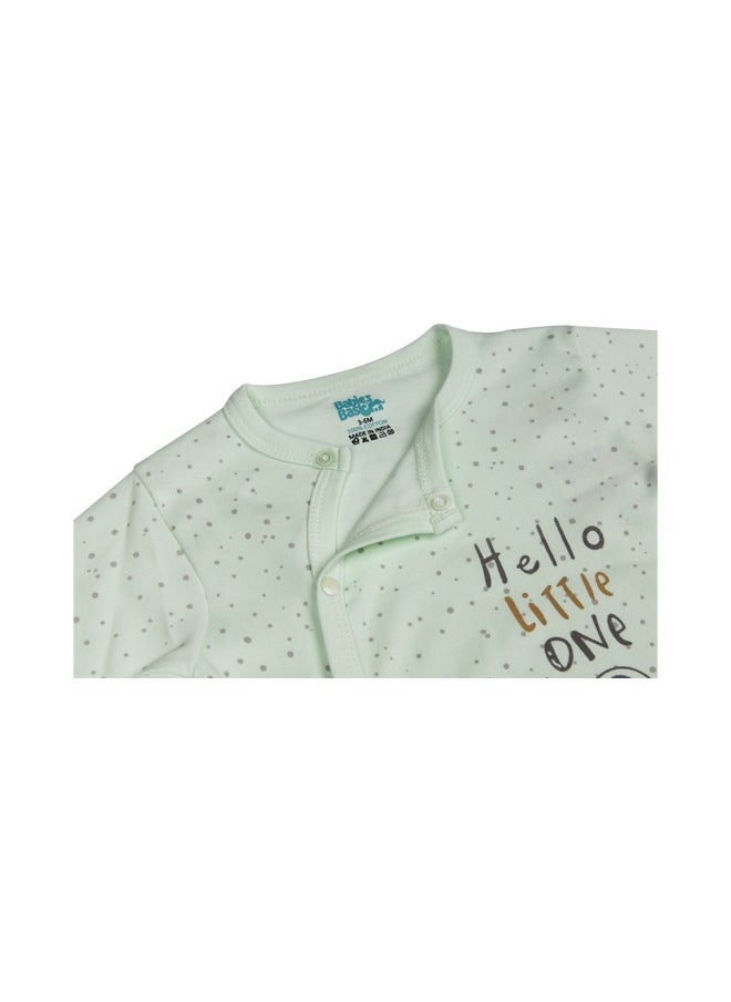 Babies Basic 100% Cotton Printed Long Sleeves Jumpsuit/Romper/Sleepsuit With Feet Covering For Babies  - Image 4