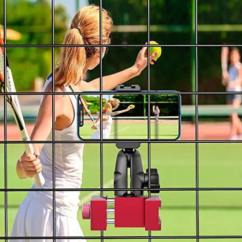 aoeyoo Smartphone Fence Mount for Tennis & Pickleball Training, Adjustable Retractable, 360 Swivel, Compatible with iPhone, Android, Mevo Start, AKASO EK7000, Digital Camera - Image 4