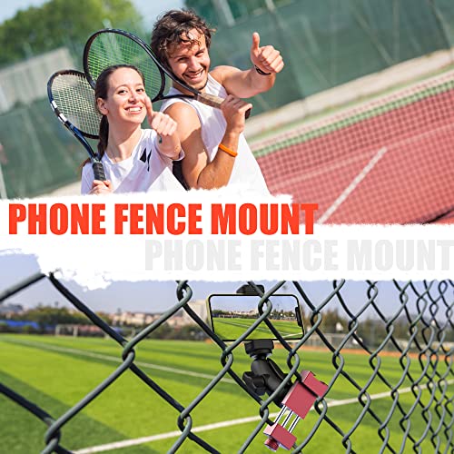 aoeyoo Smartphone Fence Mount for Tennis & Pickleball Training, Adjustable Retractable, 360 Swivel, Compatible with iPhone, Android, Mevo Start, AKASO EK7000, Digital Camera - Image 3