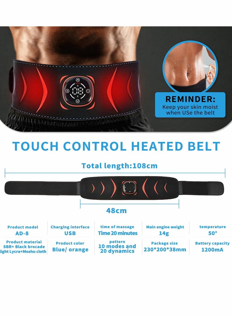 SYOSI "Heating Abs Toning Belt, Muscle Toner, Abdominal Training Belt  Workout Portable Fitness Equipment Office Home for Abdominal Arm & Leg  ​37""-55""（No remote control） Orange Black " - Image 3