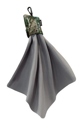 SPUDZ Ultra Microfiber Lens Cleaner with Closeable Bottom – Clip-On Pouch, Washable – for Binoculars, Scopes, Glasses, Screens | Ultra Alpine Mountain Camo, 10 x 10 Inch - Image 1