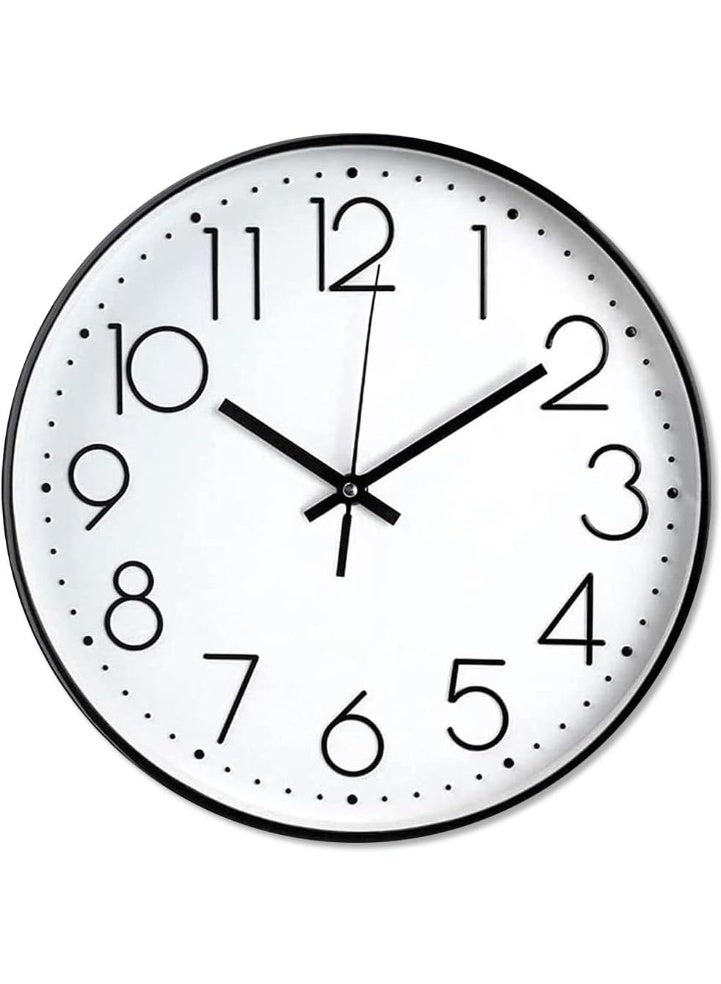 كيلا ساعة حائط صامتة غير دقات، تعمل بالبطارية من الكوارتز، ساعة رقمية صامتة حديثة للمكتب والمنزل والمدرسة والمطبخ، إطار 9 بوصات - Image 1
