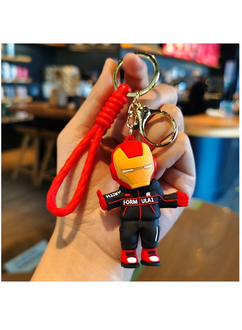 Y&D 2-Piece New PVC Marvel Iron Man Green Giant Keychain Avengers Alliance Handmade Doll Pendant  - Image 2