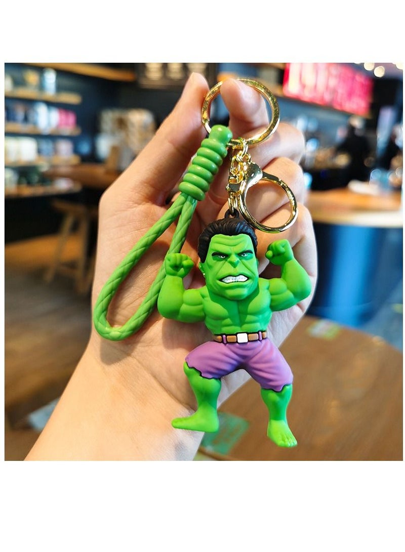 Y&D 2-Piece New PVC Marvel Iron Man Green Giant Keychain Avengers Alliance Handmade Doll Pendant  - Image 3