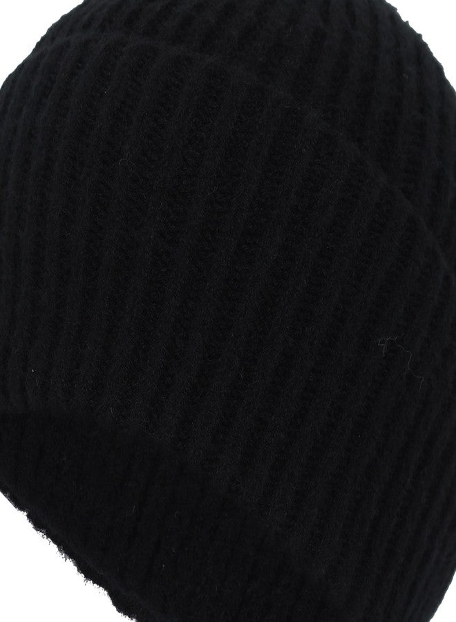 FabSeasons Unisex Warm Acrylic Woolen Beanie Skull Cap - for Men and Women - for Outdoor Activities Black - Image 4