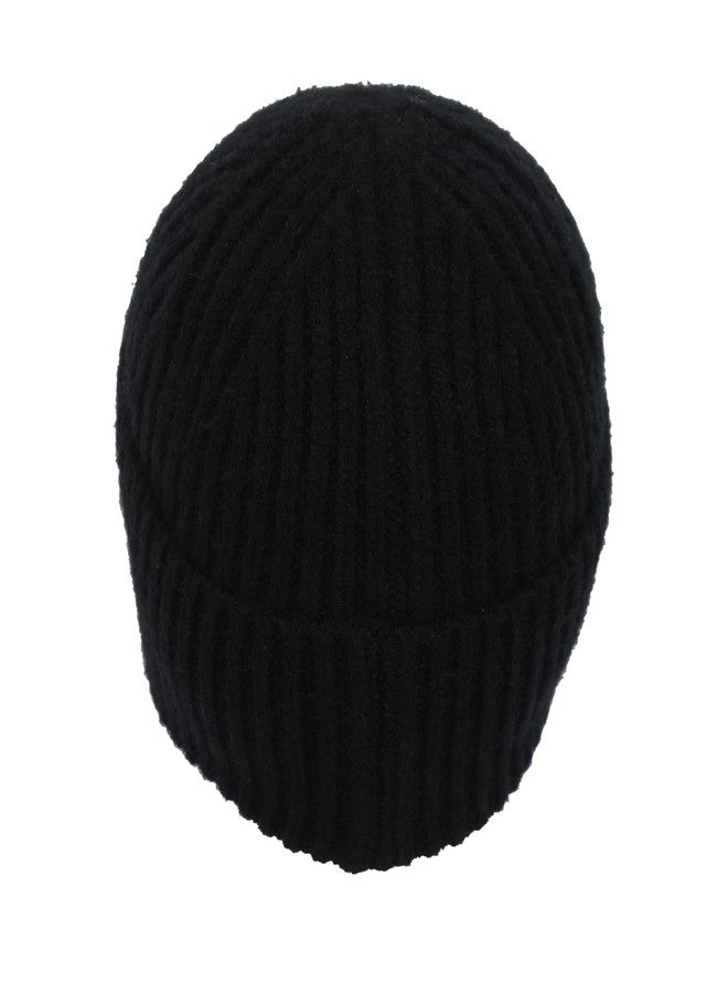 FabSeasons Unisex Warm Acrylic Woolen Beanie Skull Cap - for Men and Women - for Outdoor Activities Black - Image 2