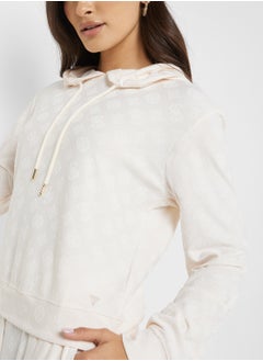 GUESS Printed Drawstring Detail Hoodie  - Image 3