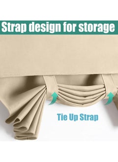 Generic French Door Curtains Privacy Blackout French Door Shade for Glass Door Home Office,Sidelight Curtain Tie up Shade,Easy Installed 66x173cm,Beige,1 Panel  - Image 5