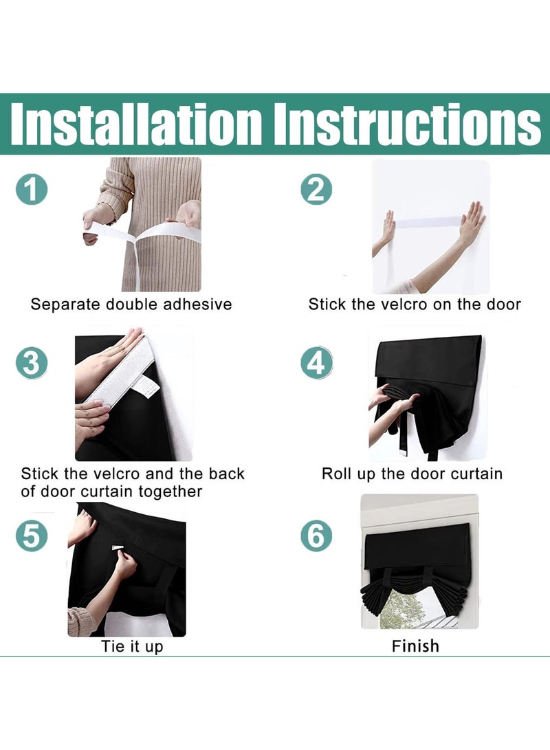 French Door Curtains Privacy Blackout French Door Shade for Glass Door Home Office,Sidelight Curtain Tie up Shade,Easy Installed 66x173cm,Beige,1 Panel - Image 3