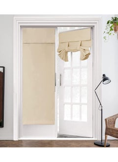 Generic French Door Curtains Privacy Blackout French Door Shade for Glass Door Home Office,Sidelight Curtain Tie up Shade,Easy Installed 66x173cm,Beige,1 Panel  - Image 1
