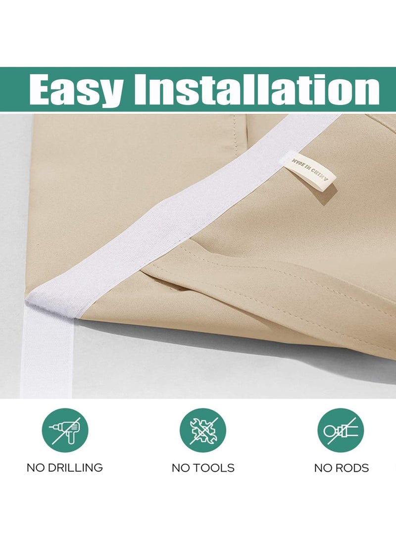 French Door Curtains Privacy Blackout French Door Shade for Glass Door Home Office,Sidelight Curtain Tie up Shade,Easy Installed 66x173cm,Beige,1 Panel - Image 2