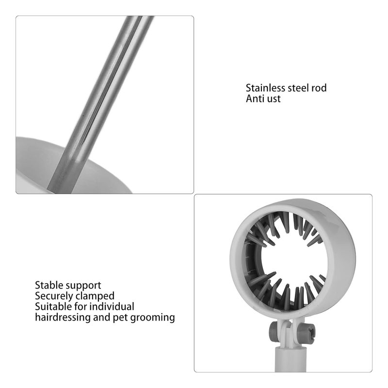 woobles Hair Dryer Stand, Professional Stainless Steel ABS AngleFree Blow Dryer Holder Countertop Adjustable Height Hair Dryer Hold Hair Dryer Rack Hair Dryer Stands Hair Care Tools for Pet Grooming(White 1)-White 1 - Image 5