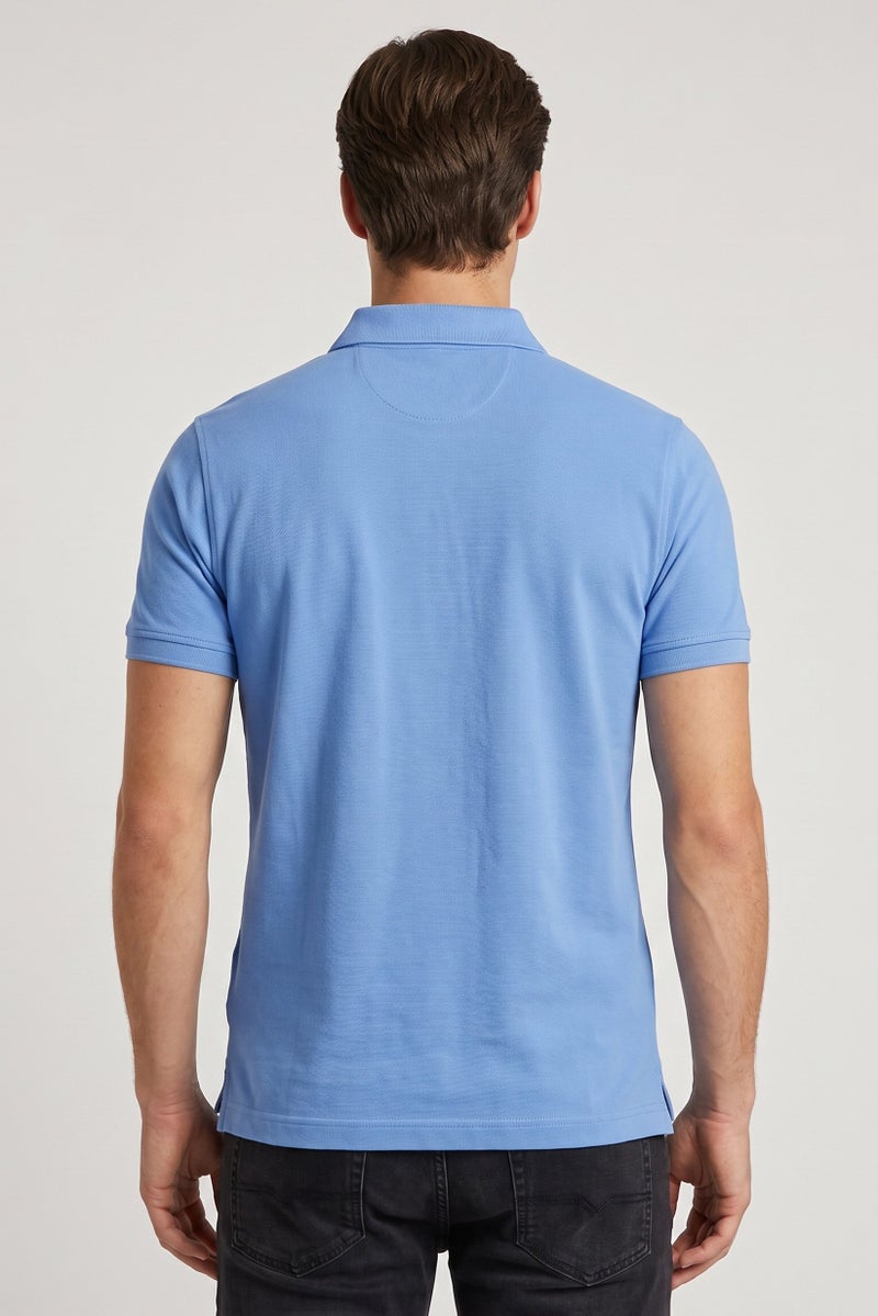 La Martina Men Regular Fit Embroidered Logo Short Sleeve Polo Shirt, Blue - Image 4