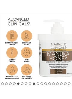 Advanced Clinicals Manuka Honey Cream W/Collagen Face Moisturizer & Body Butter Lotion For Dry Skin | Intense Firming & Hydrating Miracle Balm Skin Care Moisturizing Lotion For Women & Men | 2-Pack  - Image 5