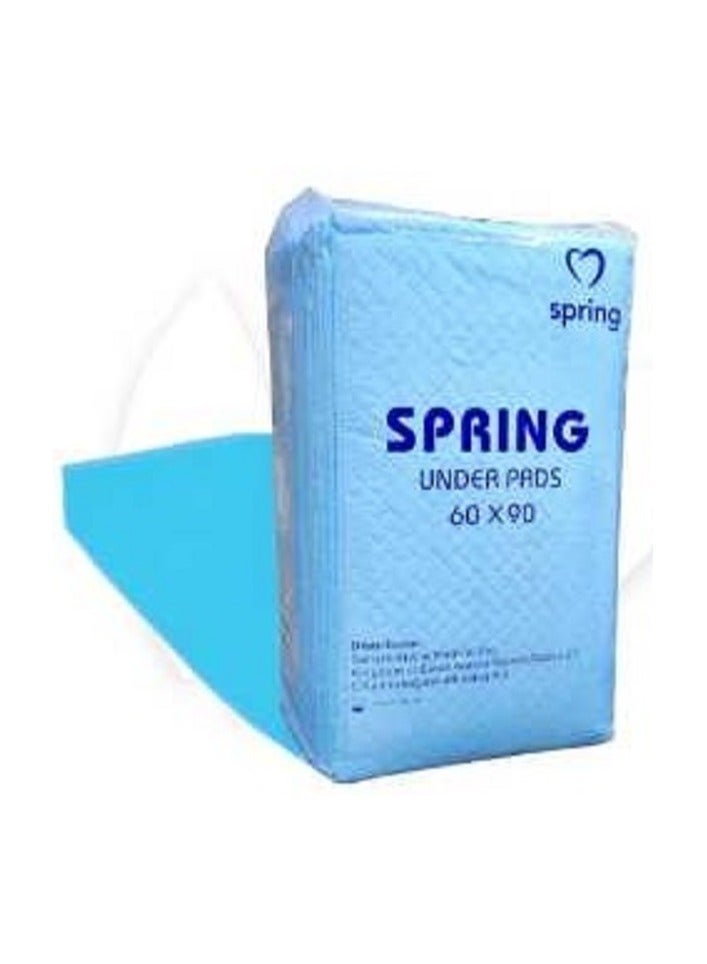 SPRING 25 Pcs 90*60 cm Disposable Under Pads Blue Color Incontinence Bed Pads Waterproof Diaper Changing Pad - Image 1