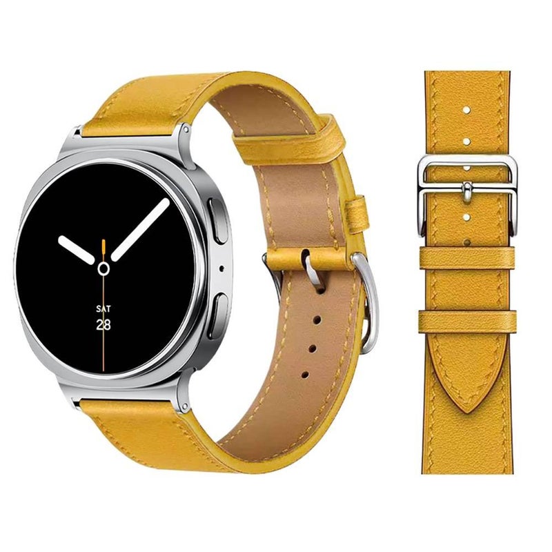 سوار ساعة ذكية سوار جلدي كلاسيكي متوافق مع Samsung Galaxy Watch بملاءمة قابلة للتعديل وحزام بديل للاستخدام اليومي باللون أسود قابل للتعديل عملي للاستخدام المتكرر خفيف الحمل - Image 1