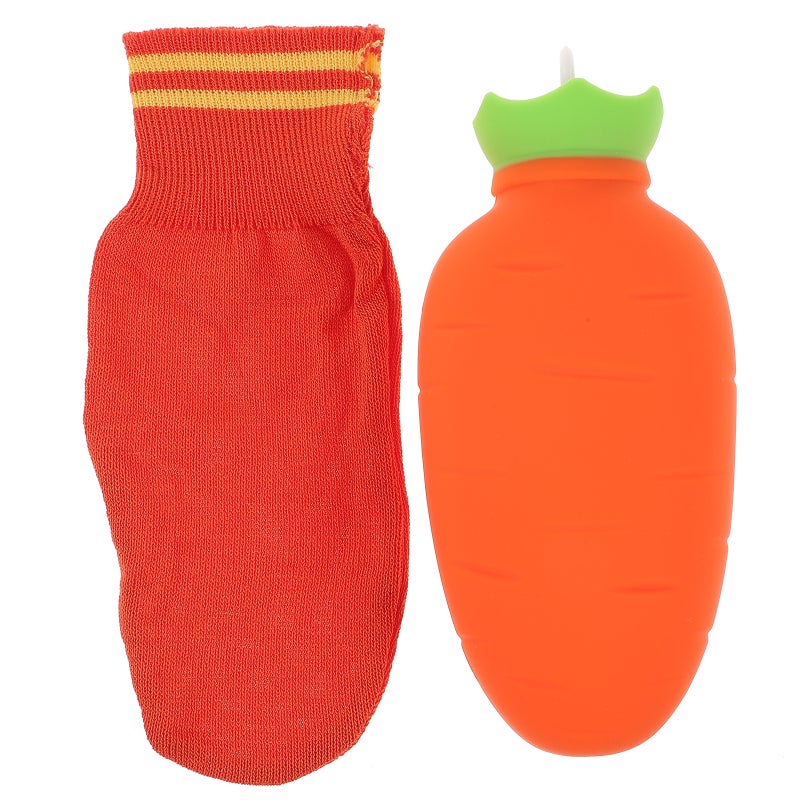 1 Set of Carrot Hot Water Bag Multi-function Hot-water Bag Portable Hot Water Bottle Winter Accessory - Image 1
