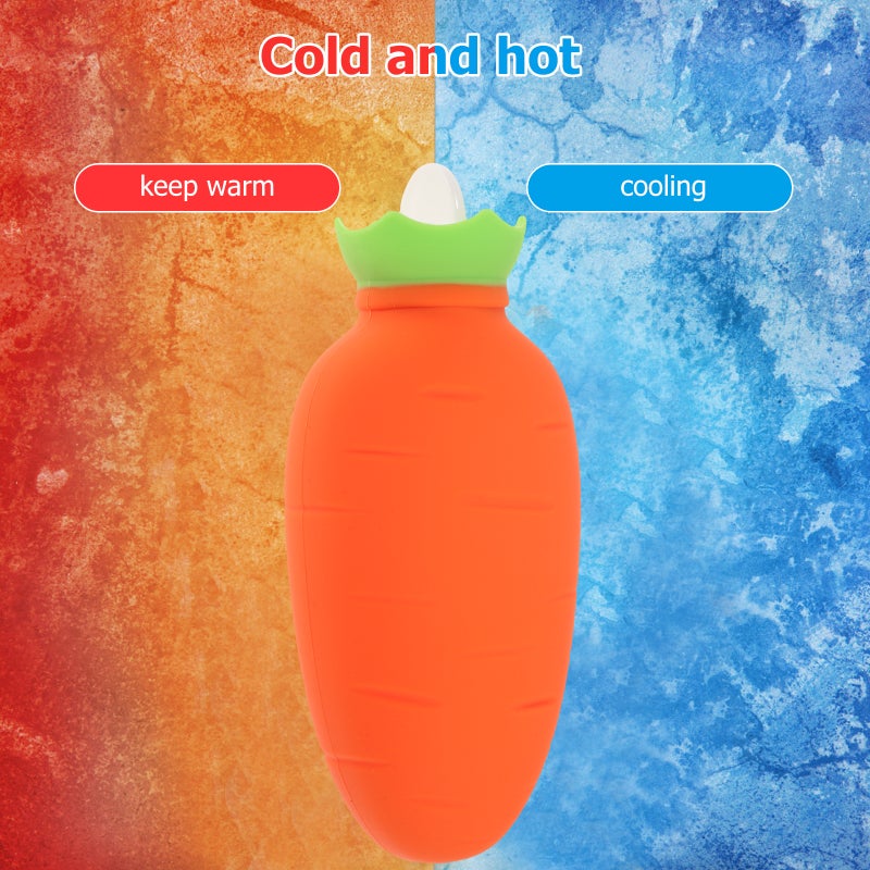 1 Set of Carrot Hot Water Bag Multi-function Hot-water Bag Portable Hot Water Bottle Winter Accessory - Image 5