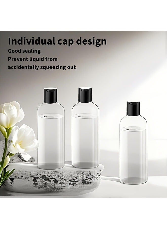 5PCS Travel bottle set for Toiletries，Empty travel bottling, leak proof refillable toiletry liquid container for liquids, makeup and toiletries, Small Plastic Shampoo Bottles with Labels（5 empty bottles+label stickers) - Image 1