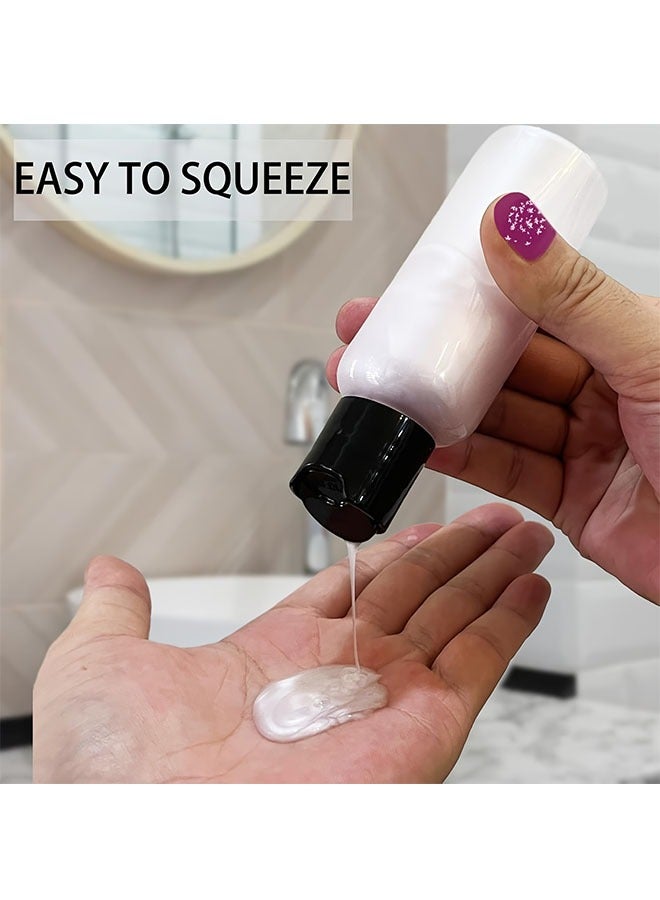 5PCS Travel bottle set for Toiletries，Empty travel bottling, leak proof refillable toiletry liquid container for liquids, makeup and toiletries, Small Plastic Shampoo Bottles with Labels（5 empty bottles+label stickers) - Image 4