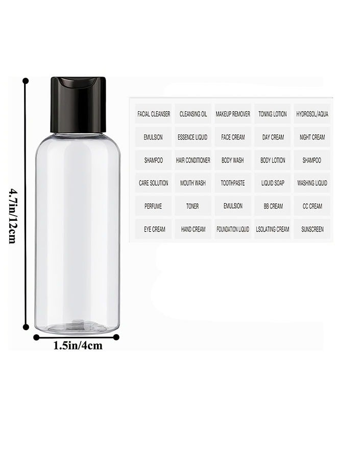 5PCS Travel bottle set for Toiletries，Empty travel bottling, leak proof refillable toiletry liquid container for liquids, makeup and toiletries, Small Plastic Shampoo Bottles with Labels（5 empty bottles+label stickers) - Image 5