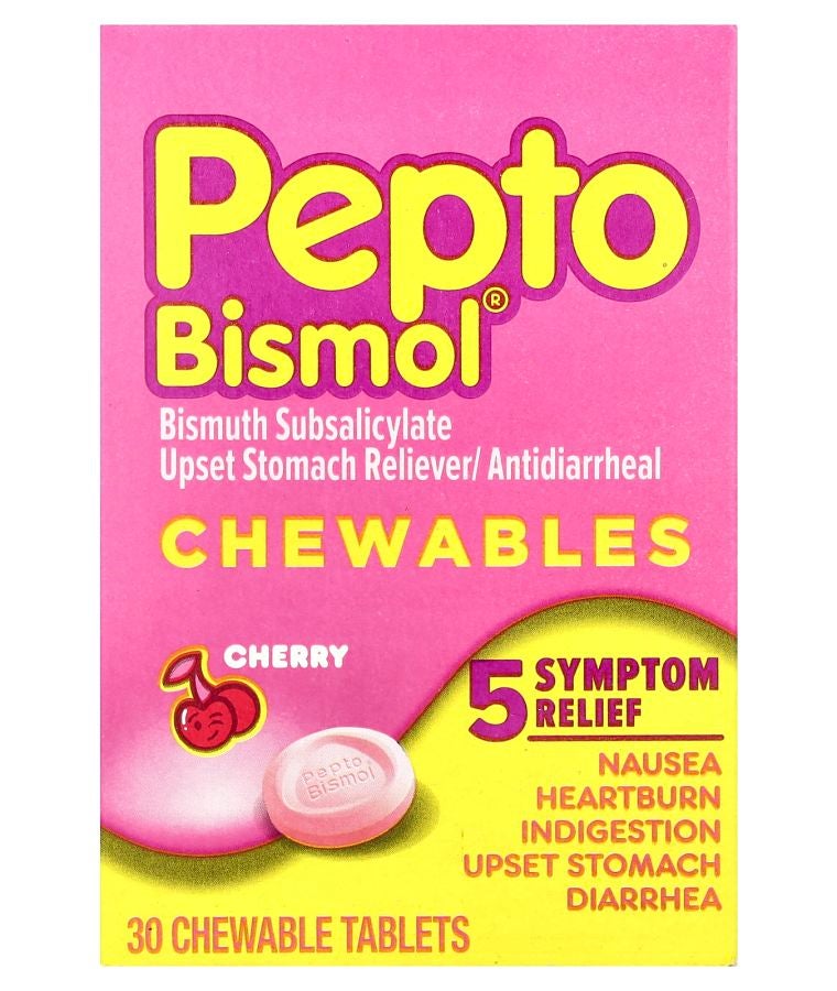 Pepto Bismol Chewables Cherry 30 Chewable Tablets (131 mg per Tablet)