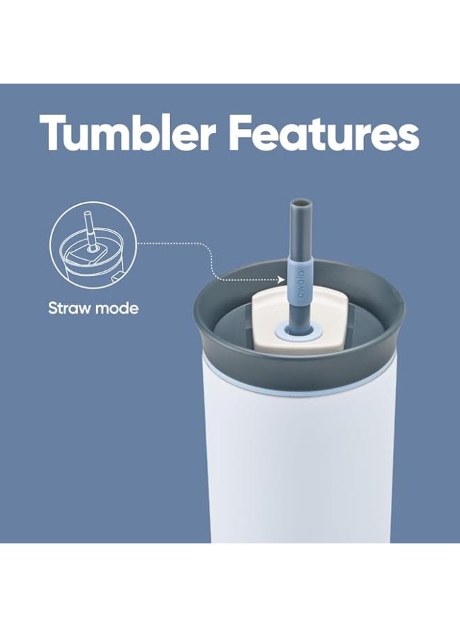 أوالا كوب سفر معزول فولاذ مقاوم للصدأ عزل ثلاثي غطاء مقاوم للانسكاب مع ماصة سعة 24 أونصة - Image 5