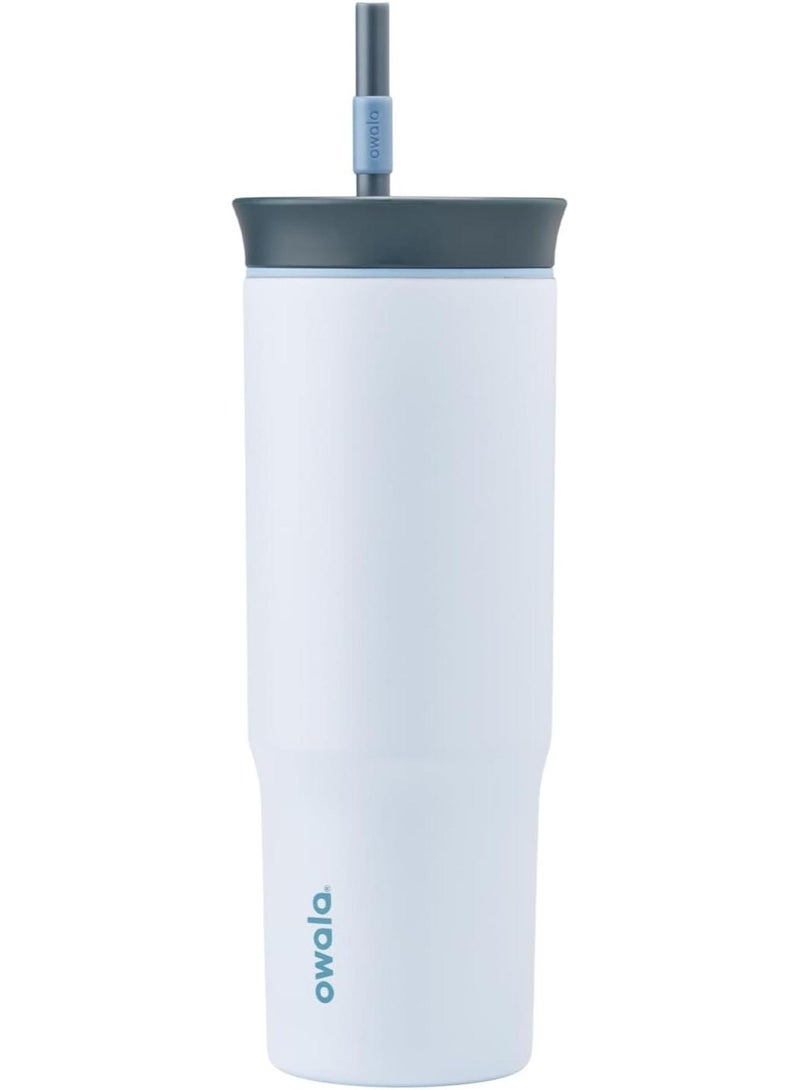 أوالا كوب سفر معزول فولاذ مقاوم للصدأ عزل ثلاثي غطاء مقاوم للانسكاب مع ماصة سعة 24 أونصة - Image 1