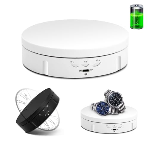 JAYEGT Motorized Rotating Display Stand 574inch 22LB Load 360 Degree Electronic Turntable Display Stand for Photography Products Shows Jewelry Watch 3D Models Cake White