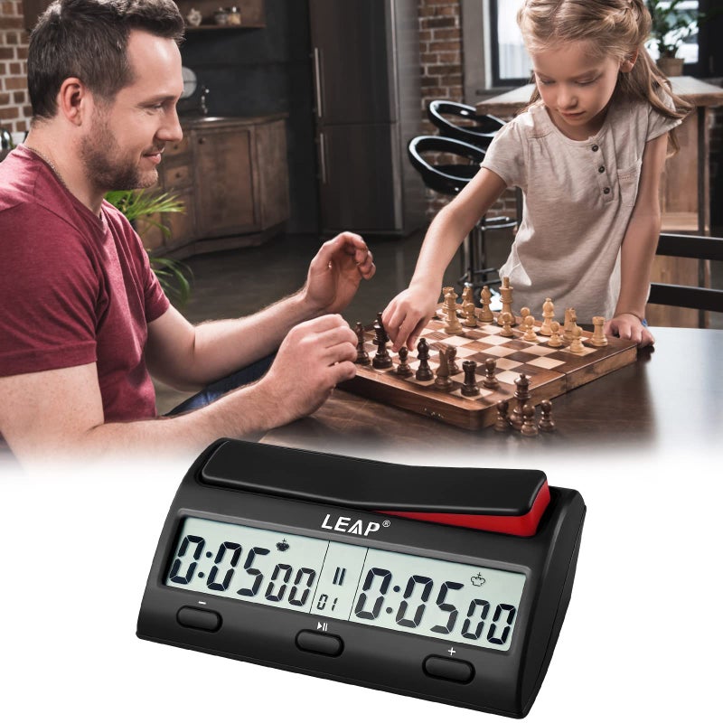 LEAP Chess Clock Advanced Digital Chess Timer with 7 Type 38 Timing Set Modes Including Single or Multi Period Countdown Restricted Moves or Time Function - Image 4