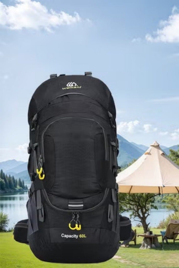 60L Hiking Backpack Large Camping Rucksack Lightweight Foldable Backpacks for Men Women Waterproof Hiking Rucksack Daypack Travel Bag for Trekking Climbing Walking Mountaineer Outdoor Sports - Image 1