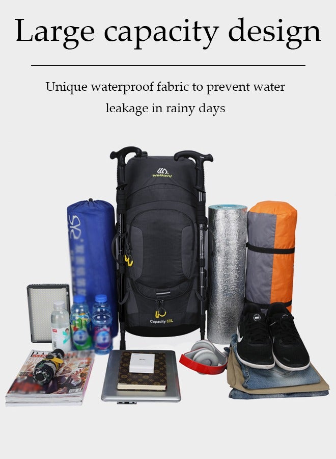 60L Hiking Backpack Large Camping Rucksack Lightweight Foldable Backpacks for Men Women Waterproof Hiking Rucksack Daypack Travel Bag for Trekking Climbing Walking Mountaineer Outdoor Sports - Image 5