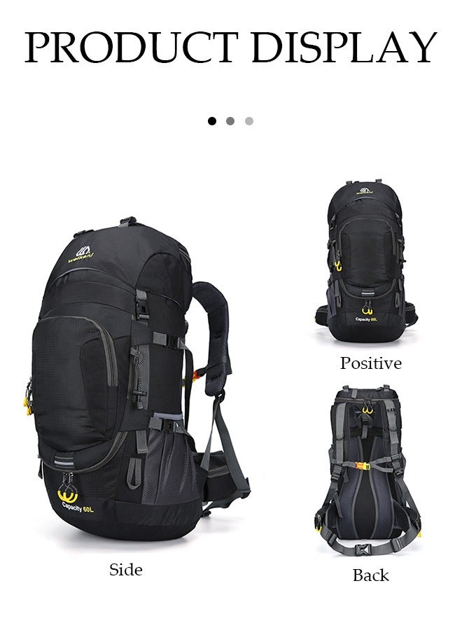 60L Hiking Backpack Large Camping Rucksack Lightweight Foldable Backpacks for Men Women Waterproof Hiking Rucksack Daypack Travel Bag for Trekking Climbing Walking Mountaineer Outdoor Sports - Image 4