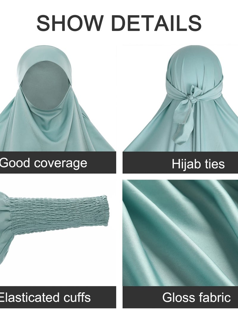 SYOSI فستان صلاة إسلامي، رداء رمضاني إسلامي أنيق متواضع للنساء، عباية نسائية بأزرار للصلاة بأكمام طويلة، هودي سادة من قطعة واحدة للنساء فستان ماكسي طويل إسلامي - Image 5